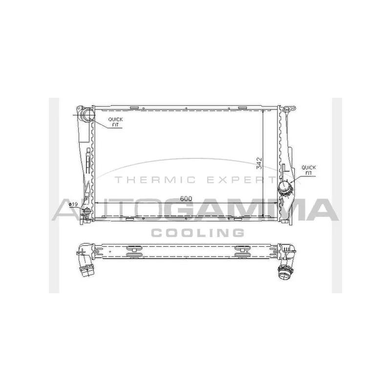 Radiateur, refroidissement du moteur AUTOGAMMA 104626