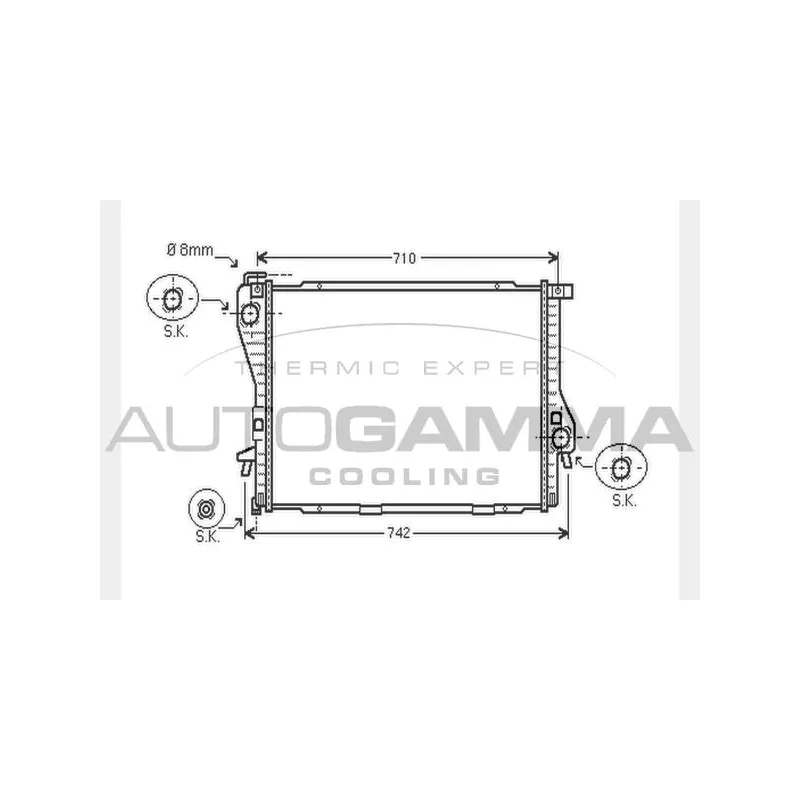Radiateur, refroidissement du moteur AUTOGAMMA 104628
