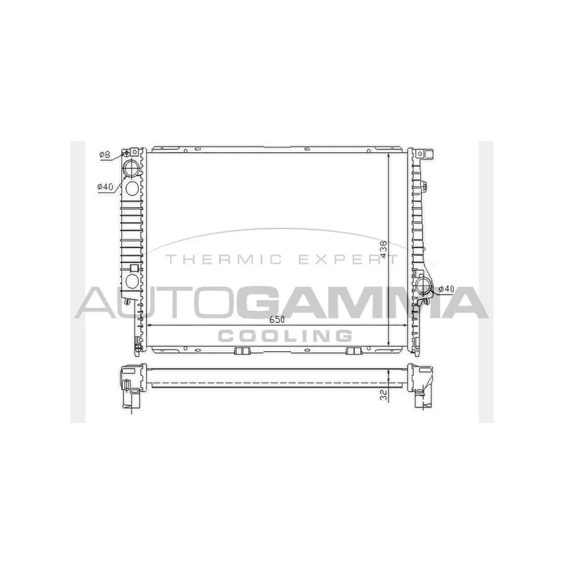 Radiateur, refroidissement du moteur AUTOGAMMA 104629