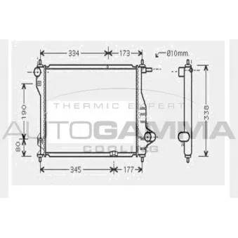Radiateur, refroidissement du moteur AUTOGAMMA 104630