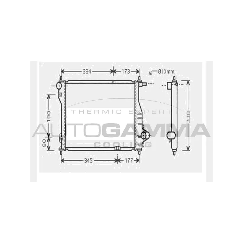 Radiateur, refroidissement du moteur AUTOGAMMA 104630
