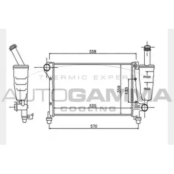 Radiateur, refroidissement du moteur AUTOGAMMA 104635