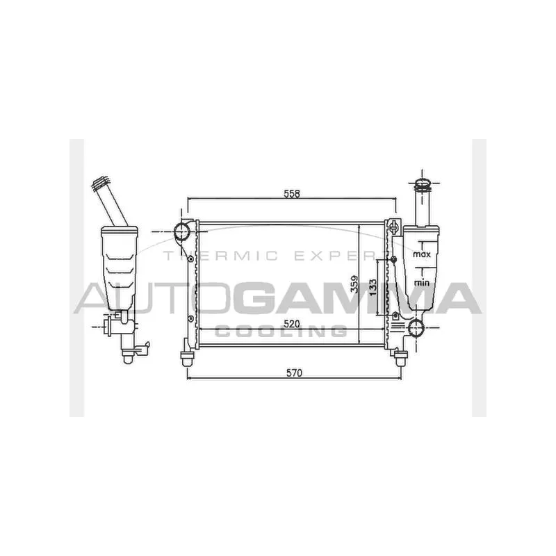 Radiateur, refroidissement du moteur AUTOGAMMA 104635