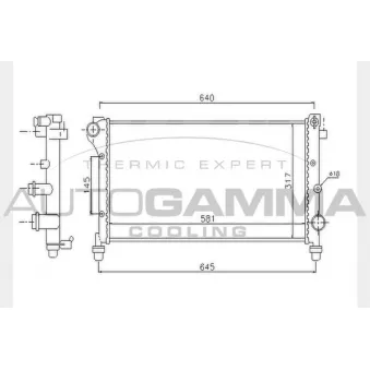 Radiateur, refroidissement du moteur AUTOGAMMA 104636