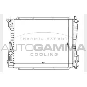 Radiateur, refroidissement du moteur AUTOGAMMA 104638