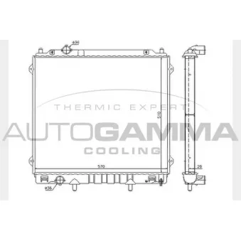 Radiateur, refroidissement du moteur AUTOGAMMA 104645