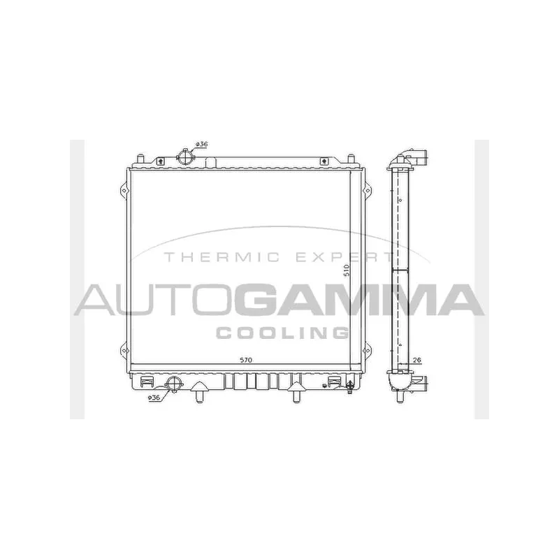 Radiateur, refroidissement du moteur AUTOGAMMA 104645
