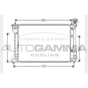 Radiateur, refroidissement du moteur AUTOGAMMA 104714