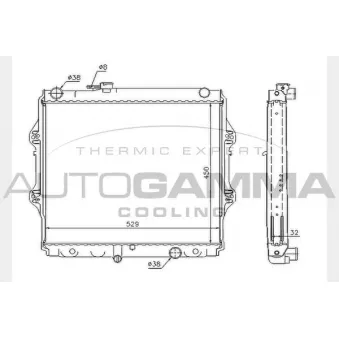 Radiateur, refroidissement du moteur AUTOGAMMA 104731