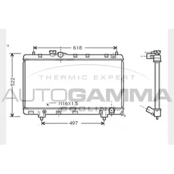 Radiateur, refroidissement du moteur AUTOGAMMA 104743
