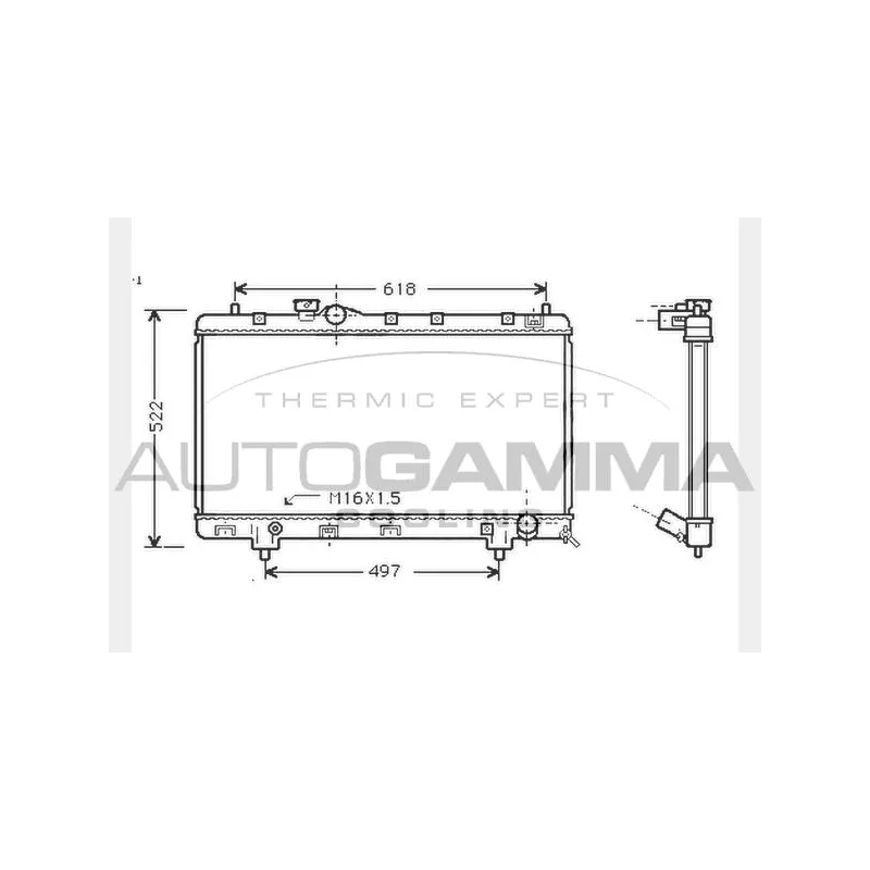 Radiateur, refroidissement du moteur AUTOGAMMA 104743
