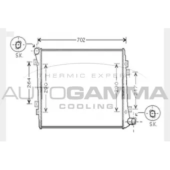 Radiateur, refroidissement du moteur AUTOGAMMA 104748