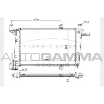 Radiateur, refroidissement du moteur AUTOGAMMA 104751