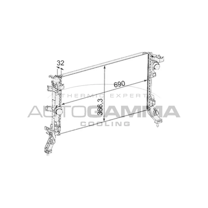 Radiateur, refroidissement du moteur AUTOGAMMA 105092
