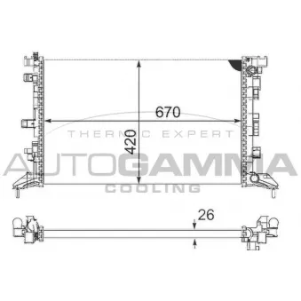 Radiateur, refroidissement du moteur AUTOGAMMA 105094