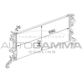 Radiateur, refroidissement du moteur AUTOGAMMA 105095