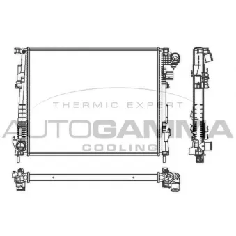 Radiateur, refroidissement du moteur AUTOGAMMA 105143