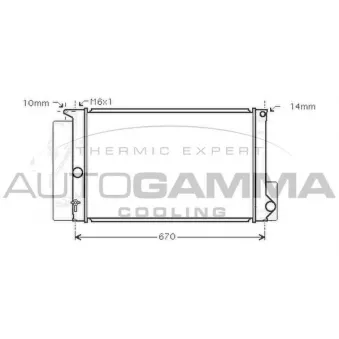 Radiateur, refroidissement du moteur AUTOGAMMA 105179