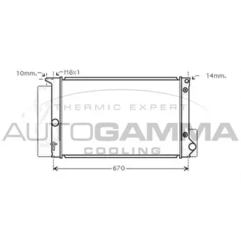 Radiateur, refroidissement du moteur AUTOGAMMA 105180