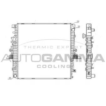 Radiateur, refroidissement du moteur AUTOGAMMA 105262