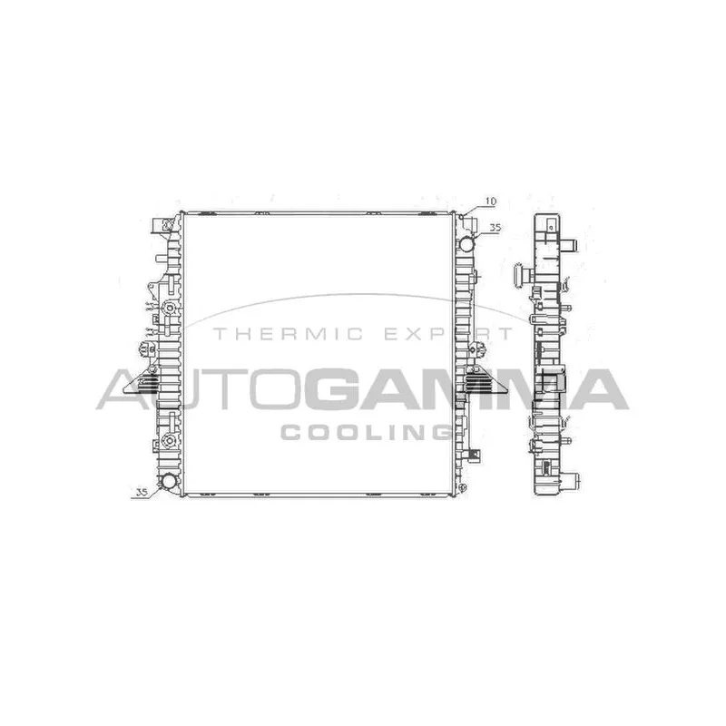 Radiateur, refroidissement du moteur AUTOGAMMA 105262