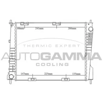 Radiateur, refroidissement du moteur AUTOGAMMA 105264