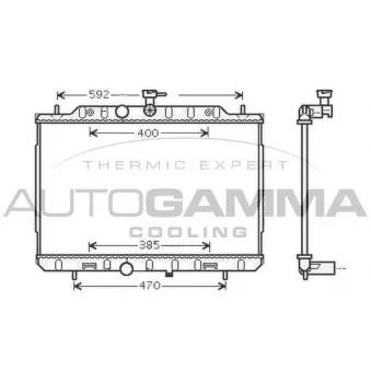 Radiateur, refroidissement du moteur AUTOGAMMA 105266