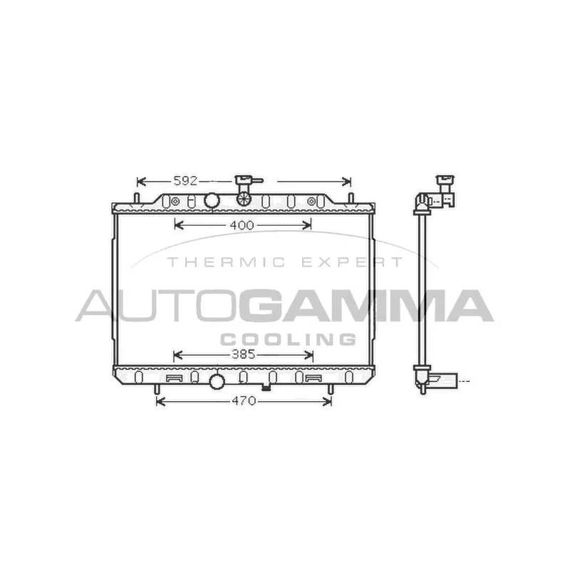 Radiateur, refroidissement du moteur AUTOGAMMA 105266