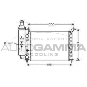 Radiateur, refroidissement du moteur AUTOGAMMA 105359