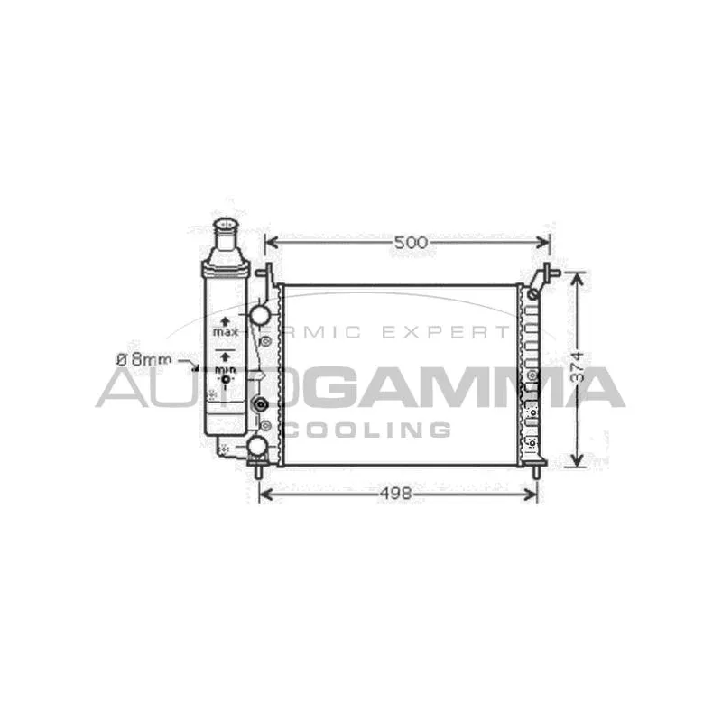 Radiateur, refroidissement du moteur AUTOGAMMA 105359