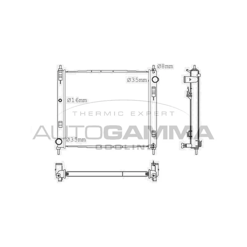 Radiateur, refroidissement du moteur AUTOGAMMA 107230