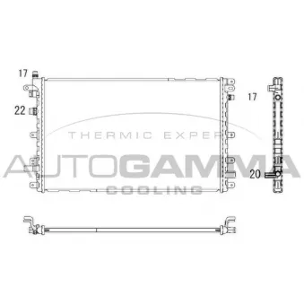 Radiateur, refroidissement du moteur AUTOGAMMA 107284