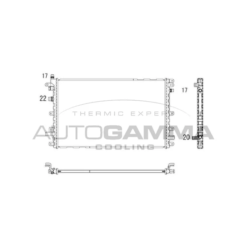 Radiateur, refroidissement du moteur AUTOGAMMA 107284