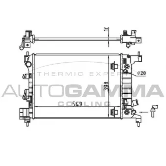Radiateur, refroidissement du moteur AUTOGAMMA 107528