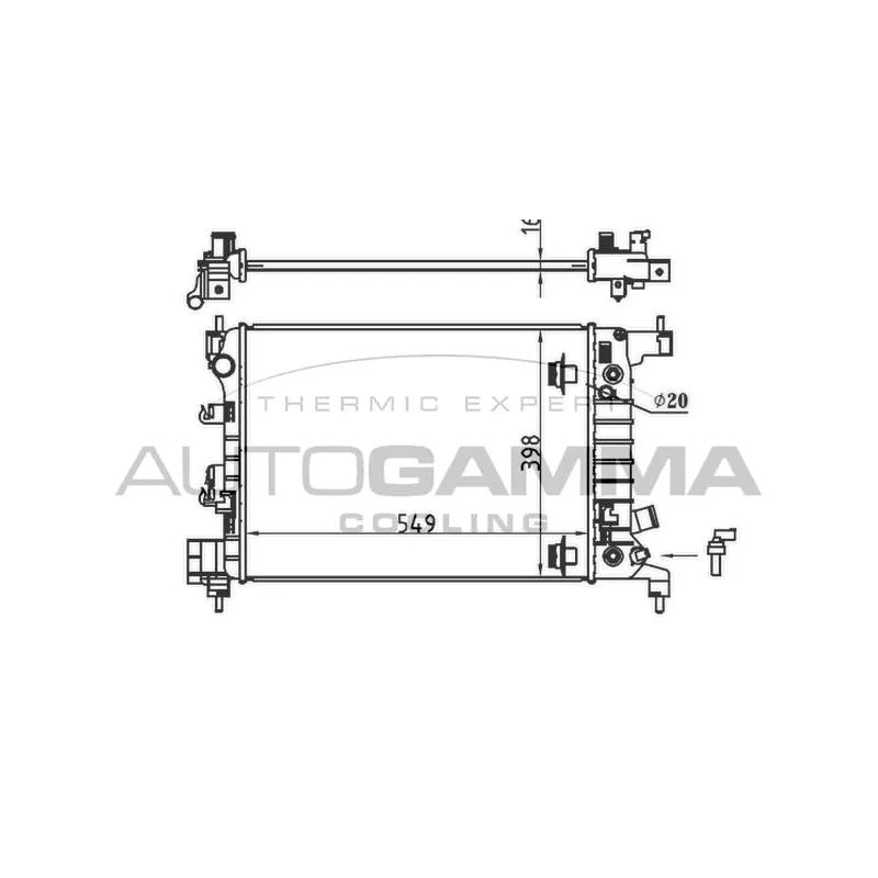 Radiateur, refroidissement du moteur AUTOGAMMA 107528