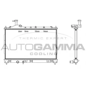 Radiateur, refroidissement du moteur AUTOGAMMA 107568