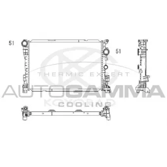 Radiateur, refroidissement du moteur AUTOGAMMA 107648