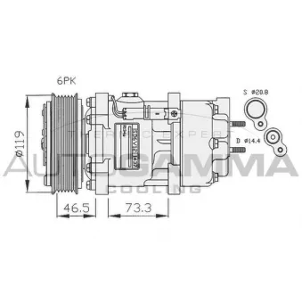 Compresseur, climatisation AUTOGAMMA 108020
