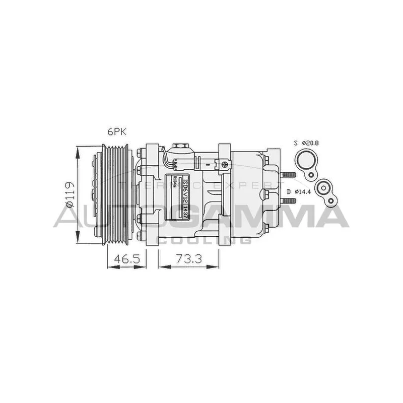 Compresseur, climatisation AUTOGAMMA 108020