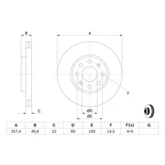 Jeu de 2 disques de frein avant BOSCH 0 986 479 B89