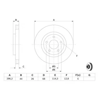 Jeu de 2 disques de frein avant BOSCH 0 986 479 C04