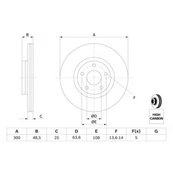 Jeu de 2 disques de frein avant BOSCH 0 986 479 C52