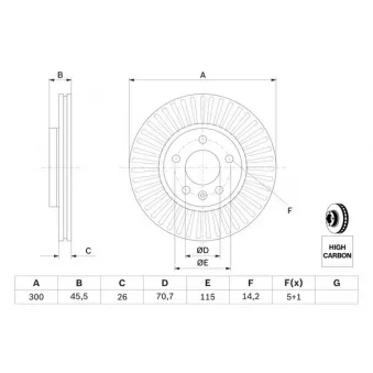 Jeu de 2 disques de frein avant BOSCH 0 986 479 C56