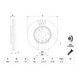 Jeu de 2 disques de frein avant BOSCH 0 986 479 C62 - Visuel 2