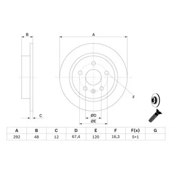 Jeu de 2 disques de frein avant BOSCH 0 986 479 C73