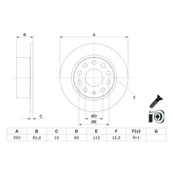 Jeu de 2 disques de frein arrière BOSCH 0 986 479 E00