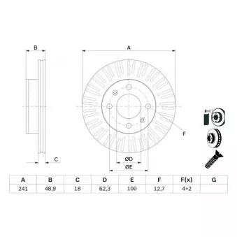 Jeu de 2 disques de frein avant BOSCH 0 986 479 E73