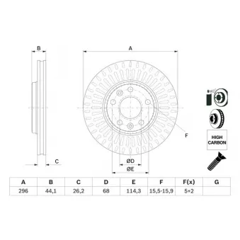 Jeu de 2 disques de frein avant BOSCH 0 986 479 E77