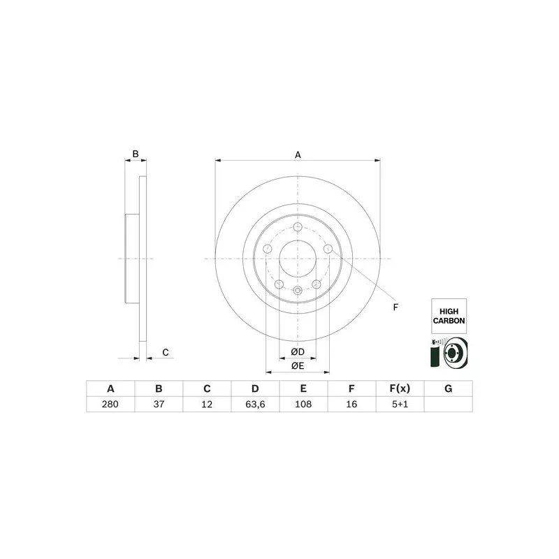 Jeu de 2 disques de frein arrière BOSCH 0 986 479 F41