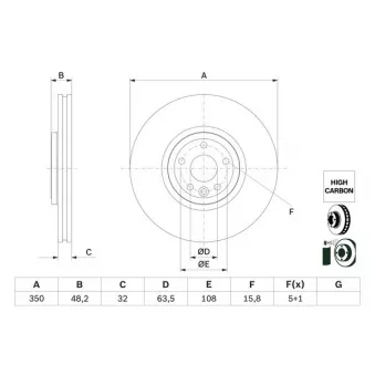 Jeu de 2 disques de frein avant BOSCH 0 986 479 G33